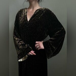 Leopard Print Velvet Robe